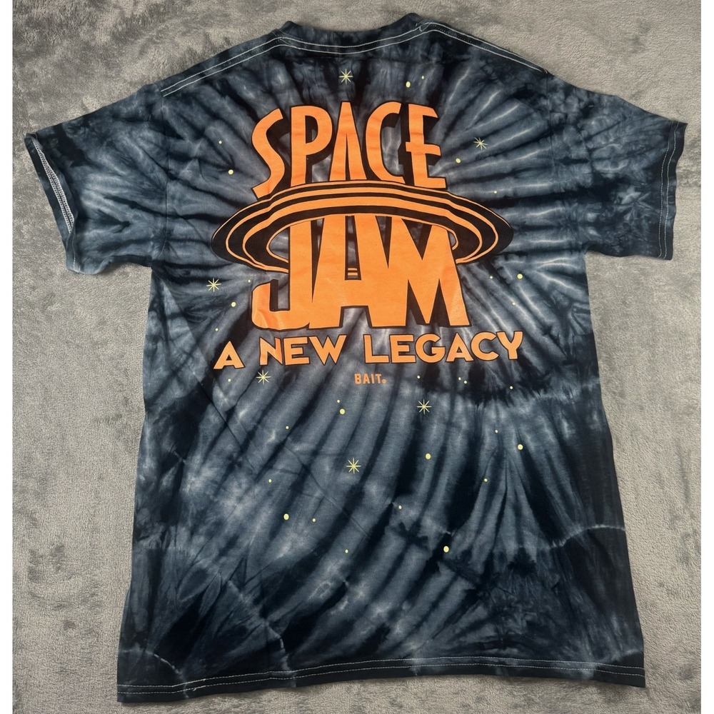 BAIT Space Jam A New Legacy Marvin Martian Tie Dye Shirt Medium Tune Squad Black - Picture 8 of 9
